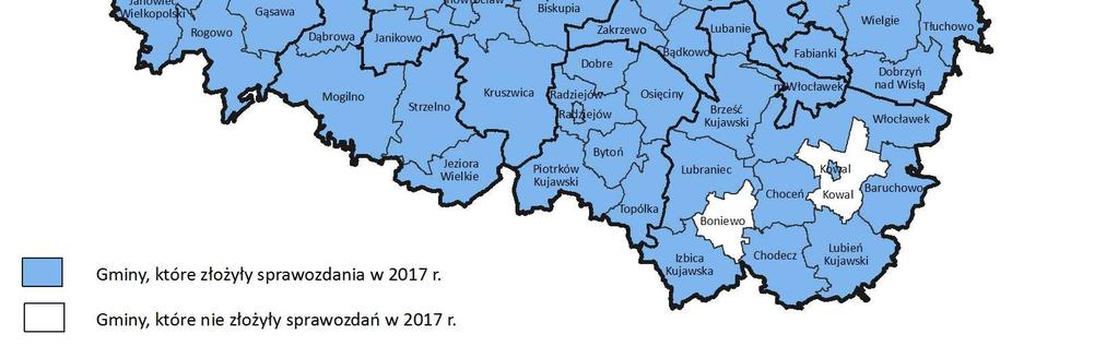 złożyło tylko 130 gmin (ze względu na obowiązujące okresy sprawozdawcze
