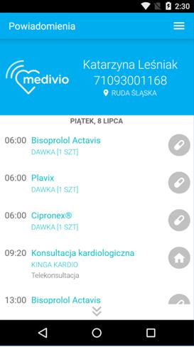 Platforma Telemedyczna aplikacja mobilna pacjenta Pacjent dzięki