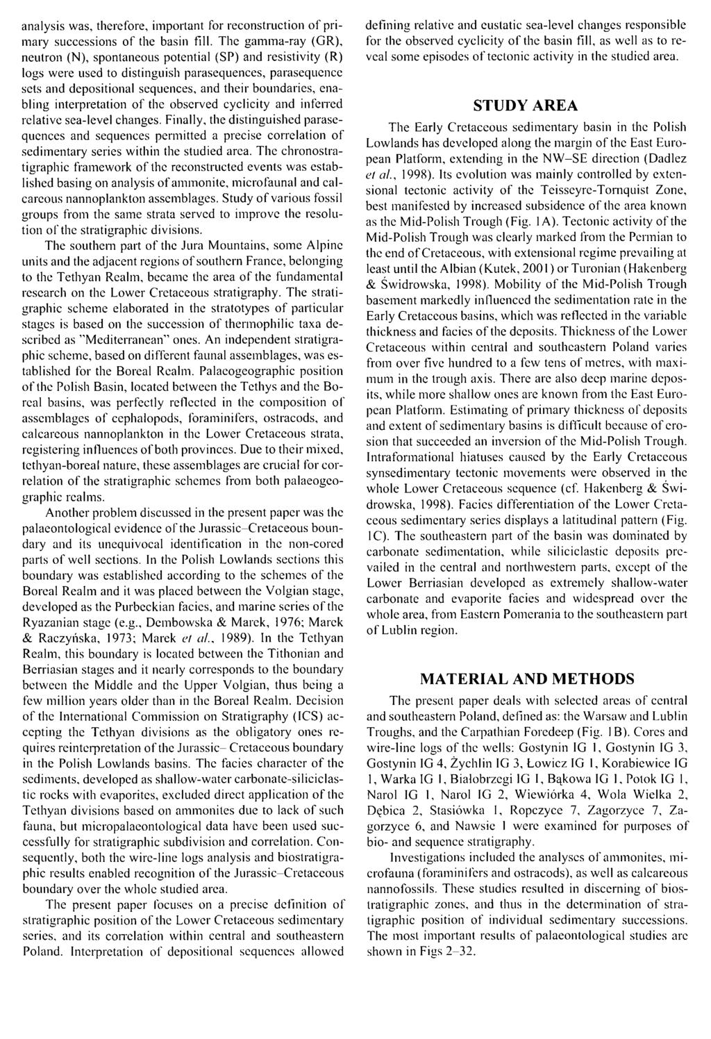 analysis was, therefore, important for reconstruction of primary successions of the basin fill.