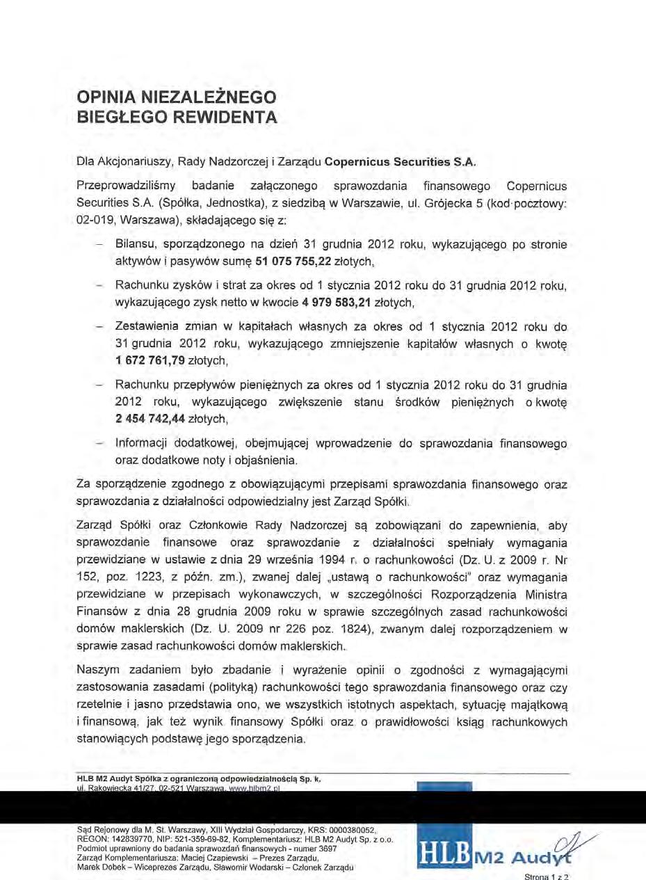 7. Opinia biegłego rewidenta o