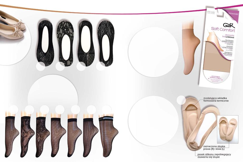 , NOWOSCI / NEW. zakardowe Stopki kod 000.380 Soft Comfort skarpetki Rozmiar / Size / Размер: UNI Poliamid, Polyamide, Полиамид 88% Elastan, Эластан 12% beige wz. 01 wz. 02 wz. 03 wz. 04.