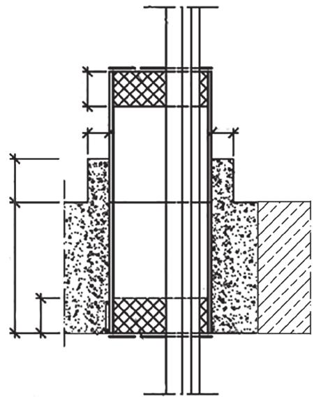 1.3 Klasa odporności ogniowej - strop Przejście instalacyjne w masywnym stropie z zastosowaniem PYRO-SAFE CT 200 grubość stropu 125 mm do 150 mm Obłożenie / Klasa odporności ogniowej Kable Ø 21 mm