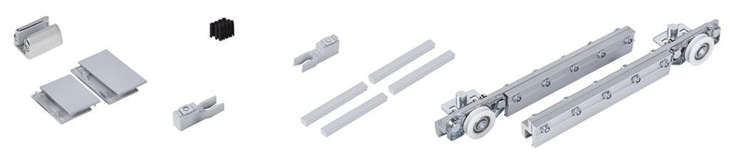 TERNO MICRO 0 TS-M0SET TS-TR450 lub/or TS-TRFIX460 Prowadnica górna Top track Zestaw akcesoriów do systemu przesuwnego z odbojem i zaczepem standard Set of accessories for sliding system with