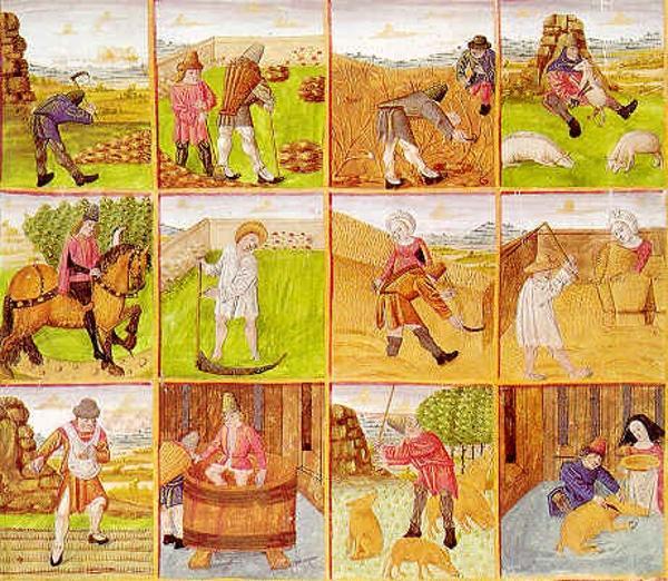 Przybywają osadnicy Dziesięciny pobierano z łanu (16,8 ha) jeden małdrat zboża, czyli dwanaście miar (korców).