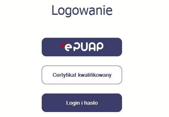 Certyfikat kwalifikowany Kolejną dostępną metodą logowania do systemu jest wykorzystanie kwalifikowanego podpisu elektronicznego.