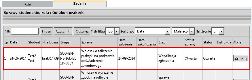 WSOWL_IS_JK_0_PRAKTYKI.doc Weronika Weronika Z dostępnych spraw wskazujemy sprawę złożoną przez studenta.