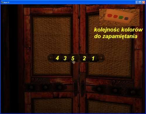 Wchodzimy do pomieszczenia, a potem kierujemy się do pokoju po prawej. Na stole, leży kolejna kartka z kolorami, zapamiętujemy je. Schodzimy na arenę, a potem do świeżo otwartego przejścia.