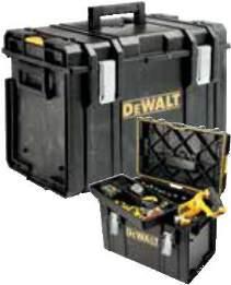 DWST1-75522 DWST1-75659-QW DWST1-75654 Skrzynia narzędziowa TOUGHSYSTEM DS400 1-70-323 Dodatkowa głęboka taca do akumulatorów i ładowarek (opcjonalnie). Pojemna skrzynia narzędziowa.