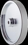 4084736 Aluminiowe koło pomiarowe z karbowaną powierzchnią poliuretanową do wałka 10 mm,