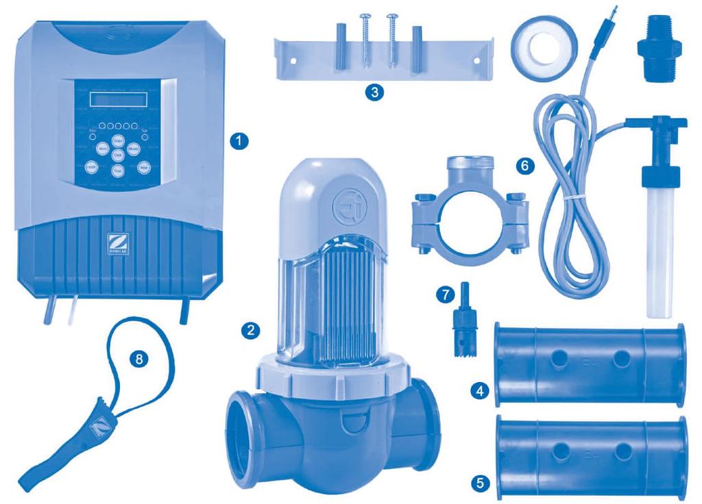 Strona3 1. Zawartość opakowania 1. 1 x Power Pack Ei 2. 1 x komórka Ei z pierścieniem mocującym Quick Fix 3. 1 x zestaw do montażu na ścianie 4.