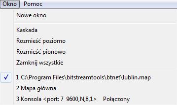 Rys. 40. Okno 2.4 Pomoc W zakładce Pomoc mamy odwołanie do pliku pomocy oraz informacje o aktualnej wersji oprogramowania BTNET. Rys. 41.