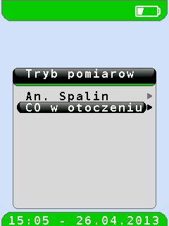 6.3 Program Pomiar CO w otoczeniu UWAGA Analizator spalin EUROʎYZER ST nie jest przeznaczony do pomiarów związanych z bezpieczeństwem ludzi!