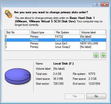 Launcher 1. Wybierz dysk twardy w Disk Map. 2. Wywołaj okno dialogowe Change Primary Slot, aby ustawić operację.