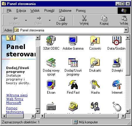 1.2 KONFIGURACJA POŁĄCZENIA PPP DLA WINDOWS 95/98 Poniżej znajduje się instrukcja konfiguracji połączenia PPP wykonana dla systemu Windows 98.