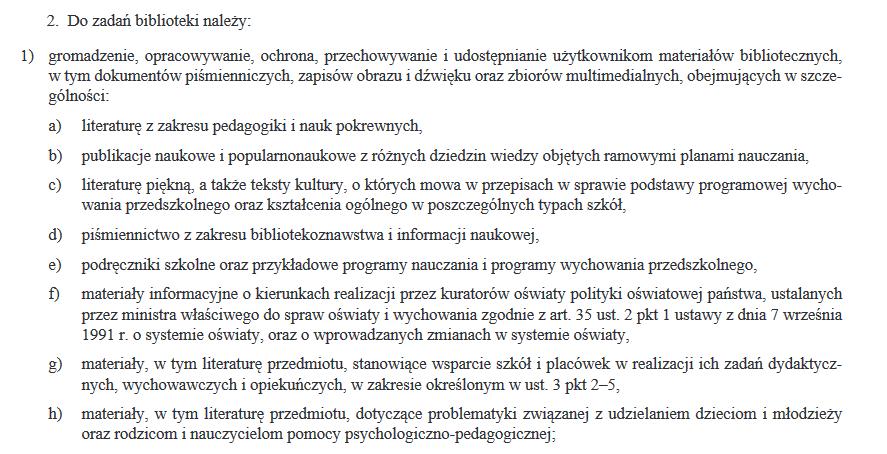 Zadania bibliotek pedagogicznych Rozporządzenie Ministra Edukacji Narodowej z dnia 28 lutego 2013 r.
