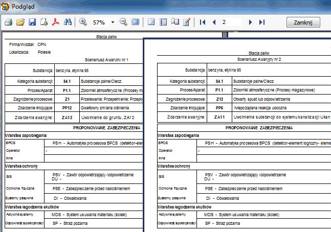 Program ExSysAWZ Przykładowe dwa scenariusze z 6 wybranych do dalszej