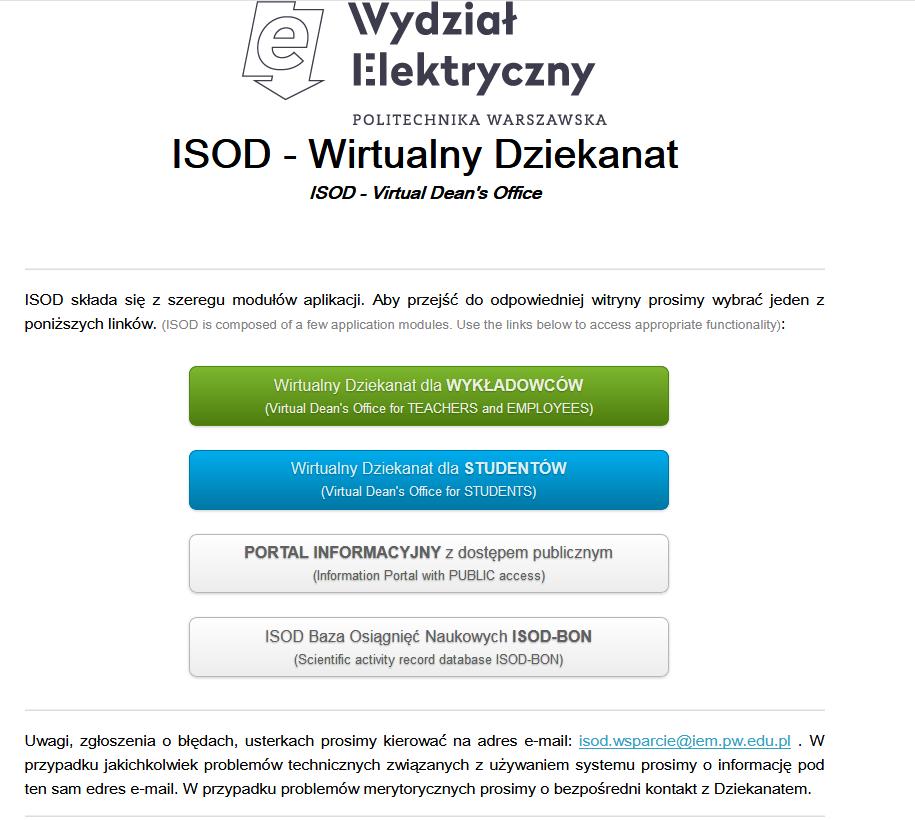 Moduły programu