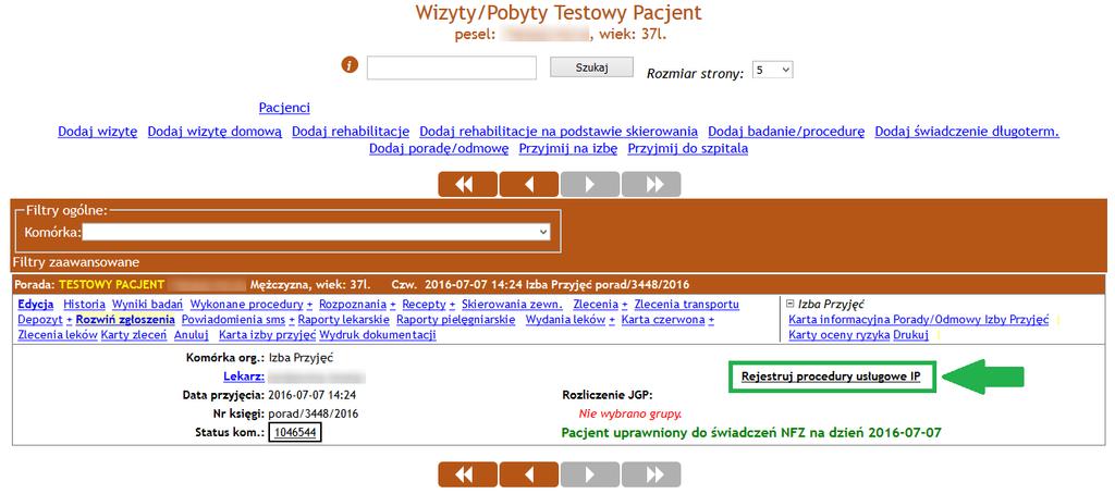 Rys. 7 Wykaz procedur medycznych wg ICD-9/świadczeń wykonywanych w izbie przyjęć Źródło: http://nfz.gov.