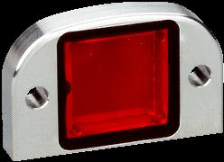stopień ochrony IP 69K, przykręcany, szybki przednie PMMA, 14 mm x 14 mm, Stal nierdzewna 4404, 316L), przykręcany, mocowanie przy użyciu 2 otworów Odbłyśnik z niewielkimi elementami