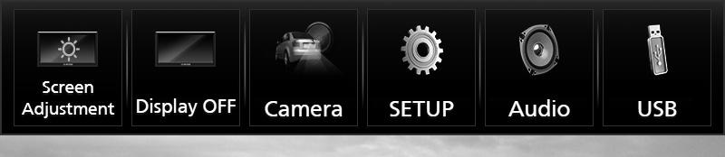 Konfiguracja Konfiguracja Konfiguracja ekranu monitora Na ekranie wideo można wyregulować jakość obrazu. 1 Nacisnąć przycisk [MENU]. hhzostanie wyświetlone menu podręczne.