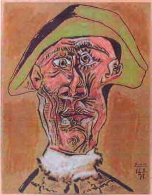1. 2. 1. PICASSO PABLO GŁOWA ARLEKINA, 1971 r.