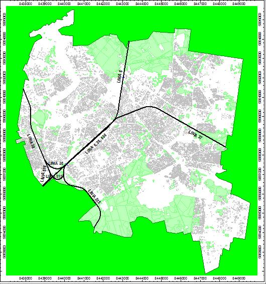 Mapa 2. Orientacyjny przebieg głównych linii kolejowych na obszarze Białegostoku (źródło: Mapa akustyczna miasta Białystok) Przemysł Białystok jest dużym ośrodkiem przemysłowym, handlowym i usługowym.