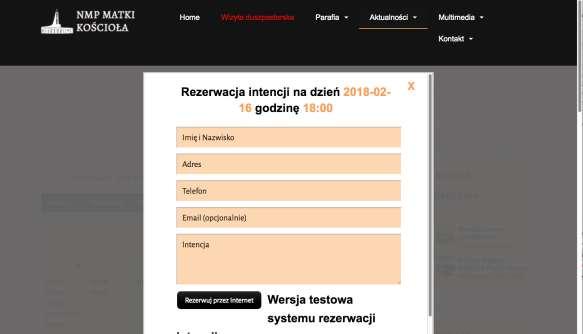 4. OBSŁUGA ZGŁOSZEŃ INTENCJI ZE STRONY WWW 4.1. ZASADA DZIAŁANIA Zasada działania tego dodatku została wyjaśniona poniżej.