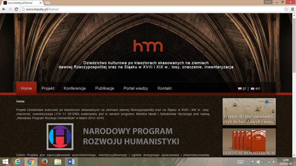 1. Podstawowe informacje oraz elementy interface'u Istnieją dwa sposoby wyszukiwania danych w naszej bazie: tradycyjny poprzez wbudowaną wyszukiwarkę oraz graficzny poprzez mapę klasztorów.