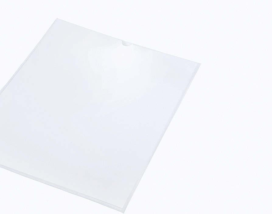 super clear PVC film open on top thumb cut for easier taking documents out 0301-0021-00 U