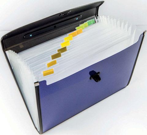 5 x 4 cm 13 pockets plastic closure S 0410-0051-XX PP A4 1 szt. / pcs 10 szt.