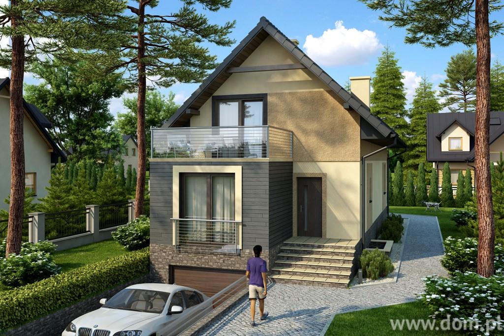 Projekt domu KBP RADOMSKO CE (DOM BT2-78) Choć dom na wąskiej działce do 16 m szerokości można usytuować bliżej granicy niż zwykle (jeżeli zezwalają na to warunki zabudowy, wystawione przez gminę),