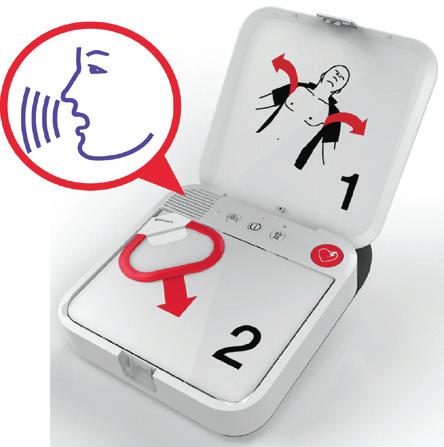 4 a. Przenieść defibrylator AED do miejsca docelowego i sprawdzić połączenie z