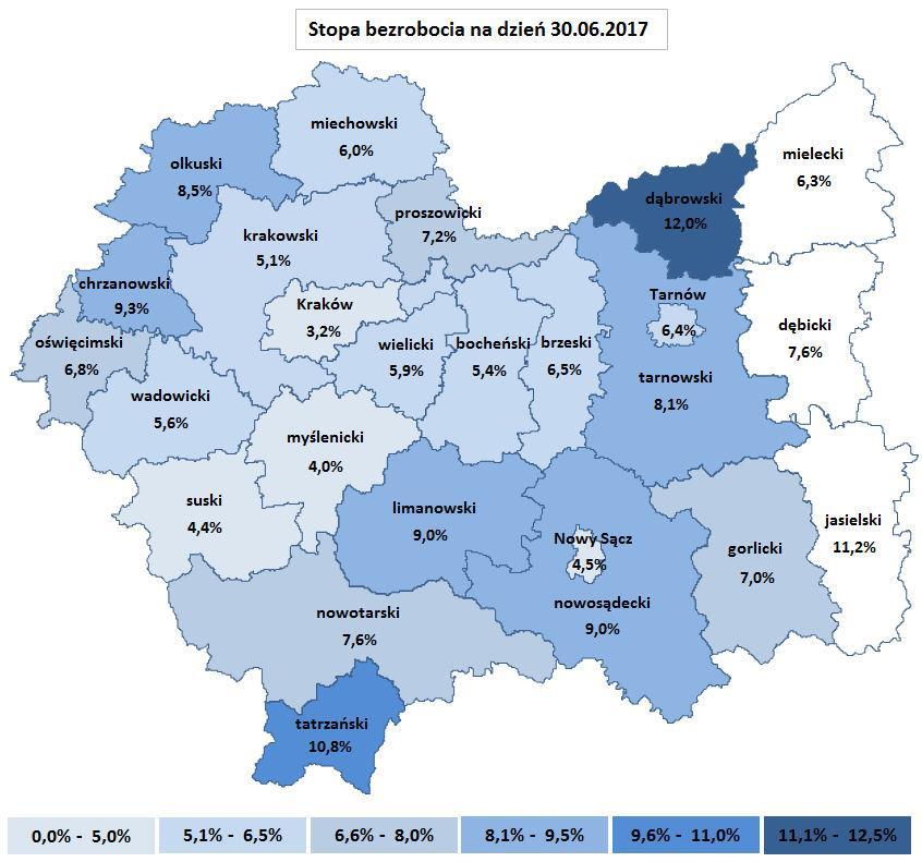 2. Stopa bezrobocia stan na koniec czerwca 207 r.