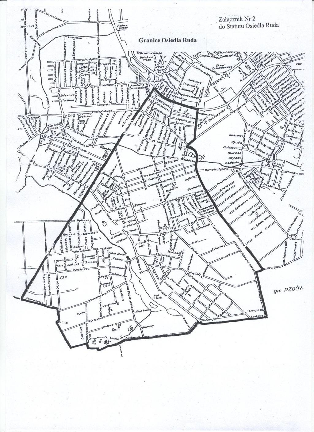 Załącznik nr 2 do Statutu Osiedla Ruda Granice Osiedla
