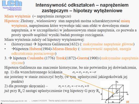 Naprężenia Naprężenia zredukowane wg.