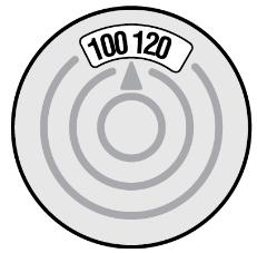 Wskazówka wskazuje 120 po uwolnieniu 10 dawek leku Bevespi Aerosphere. To oznacza, że w pojemniku ciśnieniowym zostało 120 rozpyleń leku (patrz rycina 2a).