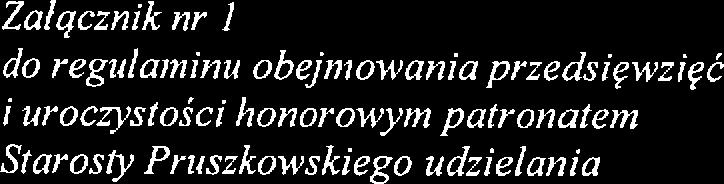 Załączłik }u do reguattinti obejntowania przedsięwzięć t