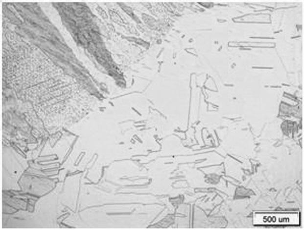 A view of macro and microstructure of C1 specimen from Cu-1H18N9 joint brazed