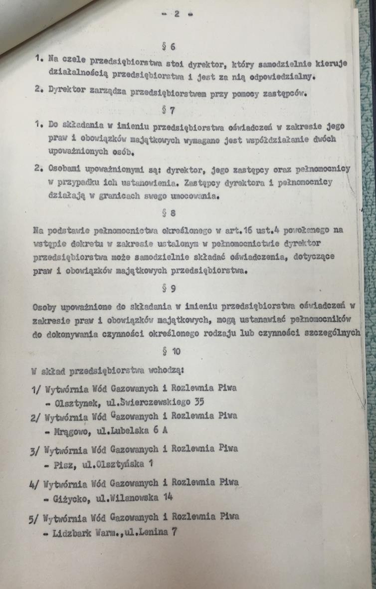 2. Olsztyńskie Zakłady Koncentratów Spożywczych. Zarządzeniem Nr 17 Ministra Przemysłu Spożywczego i Skupu z dnia 31 stycznia 1976 r.