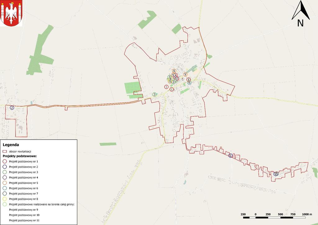 Mapa 4 Rozmieszczenie przestrzenne inwestycyjnych projektów podstawowych na