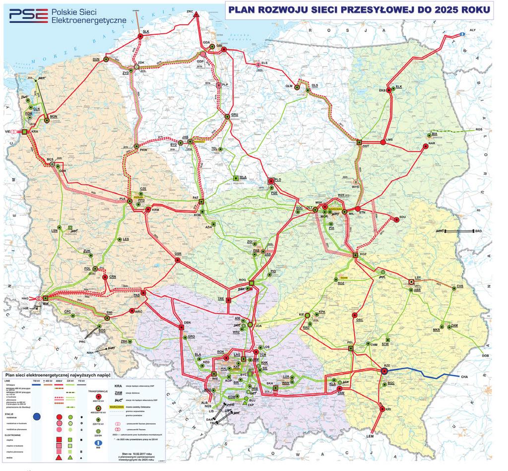 Krajowy System Elektroenergetyczny Powszechność dostępu i korzystanie z zalet energii elektrycznej wymaga sprawnego działania rozbudowanego układu urządzeń do jej wytwarzania, przesyłania i rozdziału.