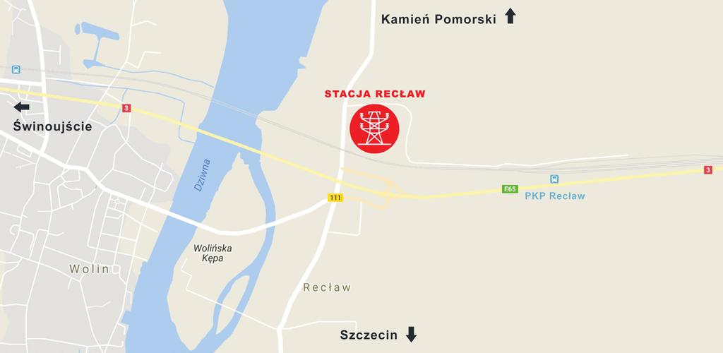 Lokalizacja inwestycji Stacja 110 kv Recław znajduje się w gminie Wolin, w powiecie kamieńskim, województwie zachodniopomorskim.