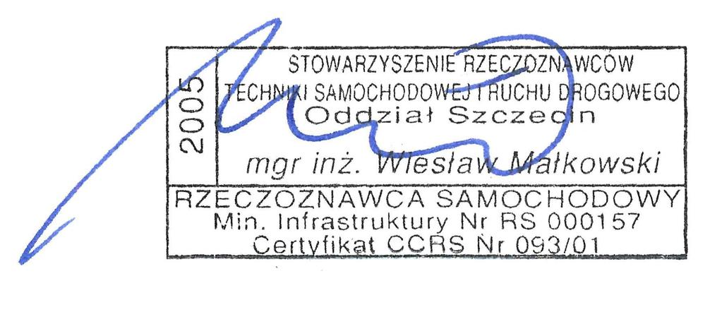 Zapasowe: KOREKTA ZA OGUMIENIE... WARTOŚĆ RYNKOWA BRUTTO PO ZAOKRĄGLENIU 230 50* 0-31 PLN po korekcie: 19 393 PLN.