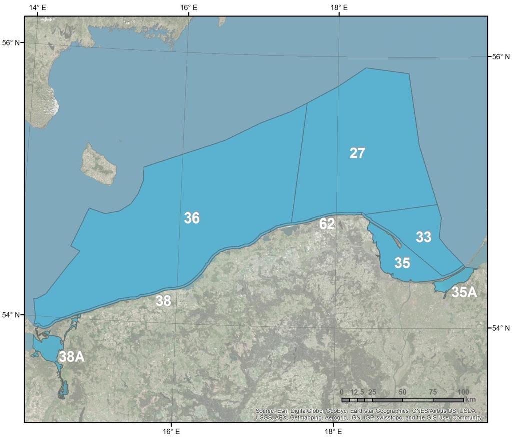 Obszar prac analitycznych KPOWM Polskie Obszary Morskie Numer obszaru Nazwa obszaru 27 Wody otwarte wschodniej części Bałtyku Właściwego 33 Wody otwarte Zatoki Gdańskiej 35 Polskie wody przybrzeżne