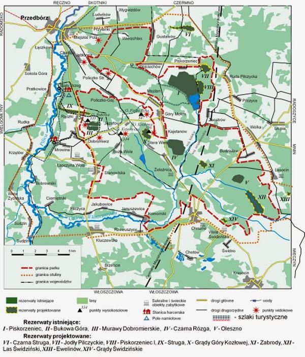 Mapa 7 Przedborski Park Krajobrazowy Źródło: