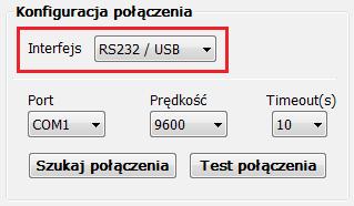 KONFIGURACJA POŁĄCZENIA Istnieje możliwość połączenia z drukarką fiskalną za pośrednictwem kabla komunikacyjnego RS232, USB lub przez Ethernet (drukarki Thermal HD).