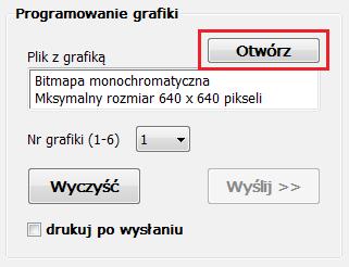 PROGRAMOWANIE GRAFIKI W drukarce fiskalnej może być zaprogramowanych maksymalnie 6 grafik.