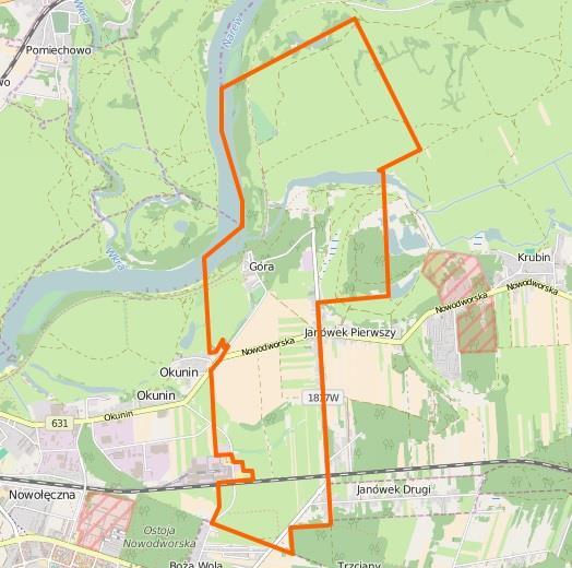 Rysunek 33 Obszar wybrany przez respondentów do rewitalizacji. Źródło: https://www.openstreetmap.org. Respondenci biorący udział w badaniu zostali zapytani o związki z obszarem rewitalizacji.