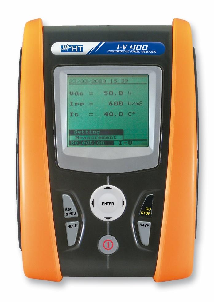 I-V 400 śledzenie krzywej I-V HT opracowało I-V 400, tester zdolny do wykonania śledzenia krzywej I-V, aby zweryfikować wydajność modułów oraz łańcuchów PV.