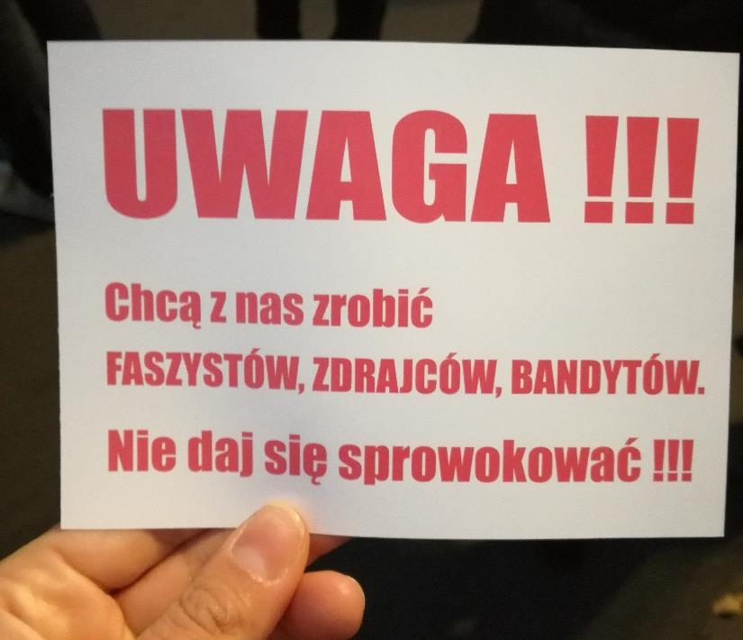 Zdjęcie 5. Ulotka rozdawana podczas Marszu Niepodległości.